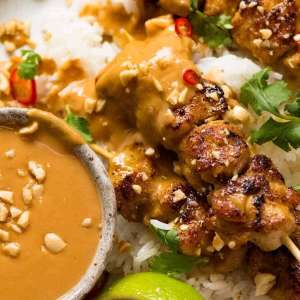 Thai Satay Chicken Skewers (contains peanuts)