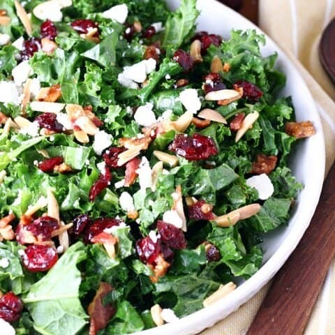 Italian Kale Ceasar Salad w/Bacon & Cranberries