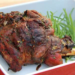 Grilled Dry Rubbed Goat Legs