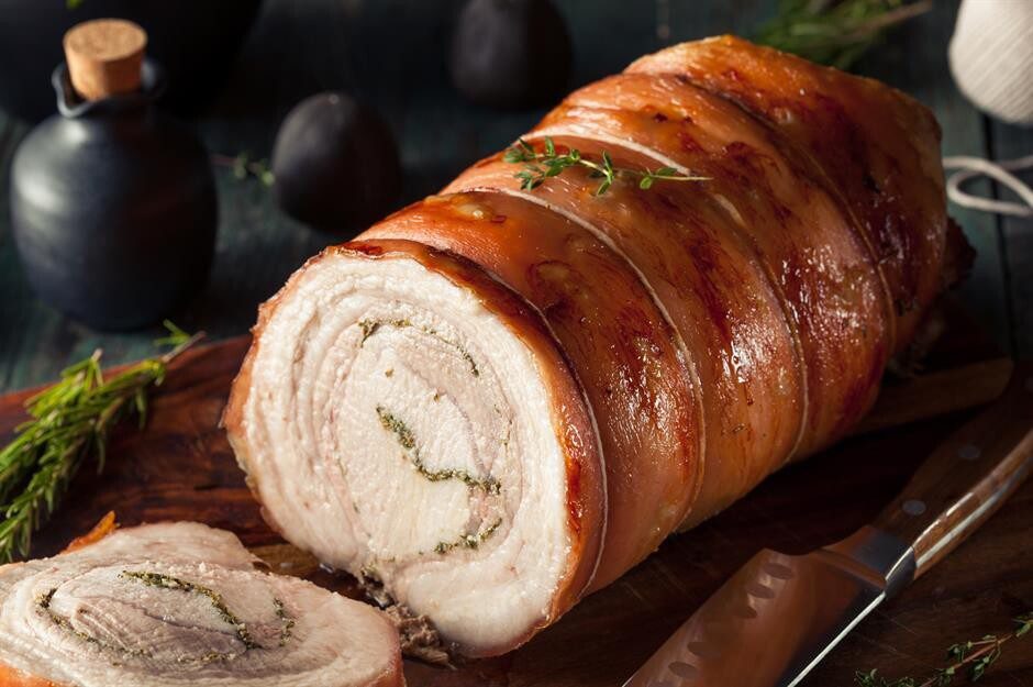 Stuffed & Rolled Slow Roasted Porchetta (2.5kg Pork-Belly)