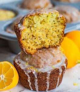 Lemon Poppy Seed Muffins w/Lemon glaze