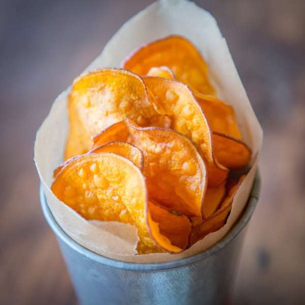 Sweet Potato Crisps w/Lemon Chili Salt