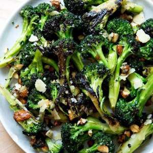 Roasted Broccoli w/Dates, Cheddar and Cashew Salad