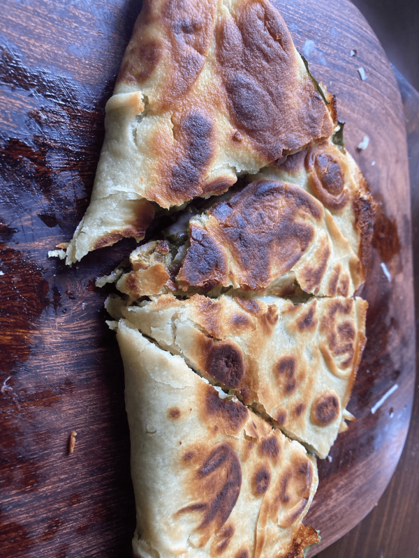 Grilled Pesto Chicken & Baby Spinach Quesadillas