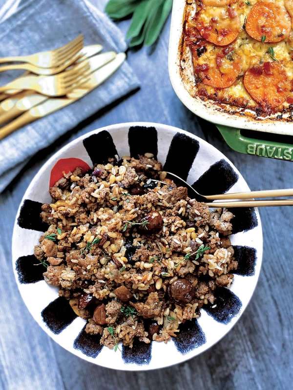 Brown rice Mushroom Sauasage Stuffing